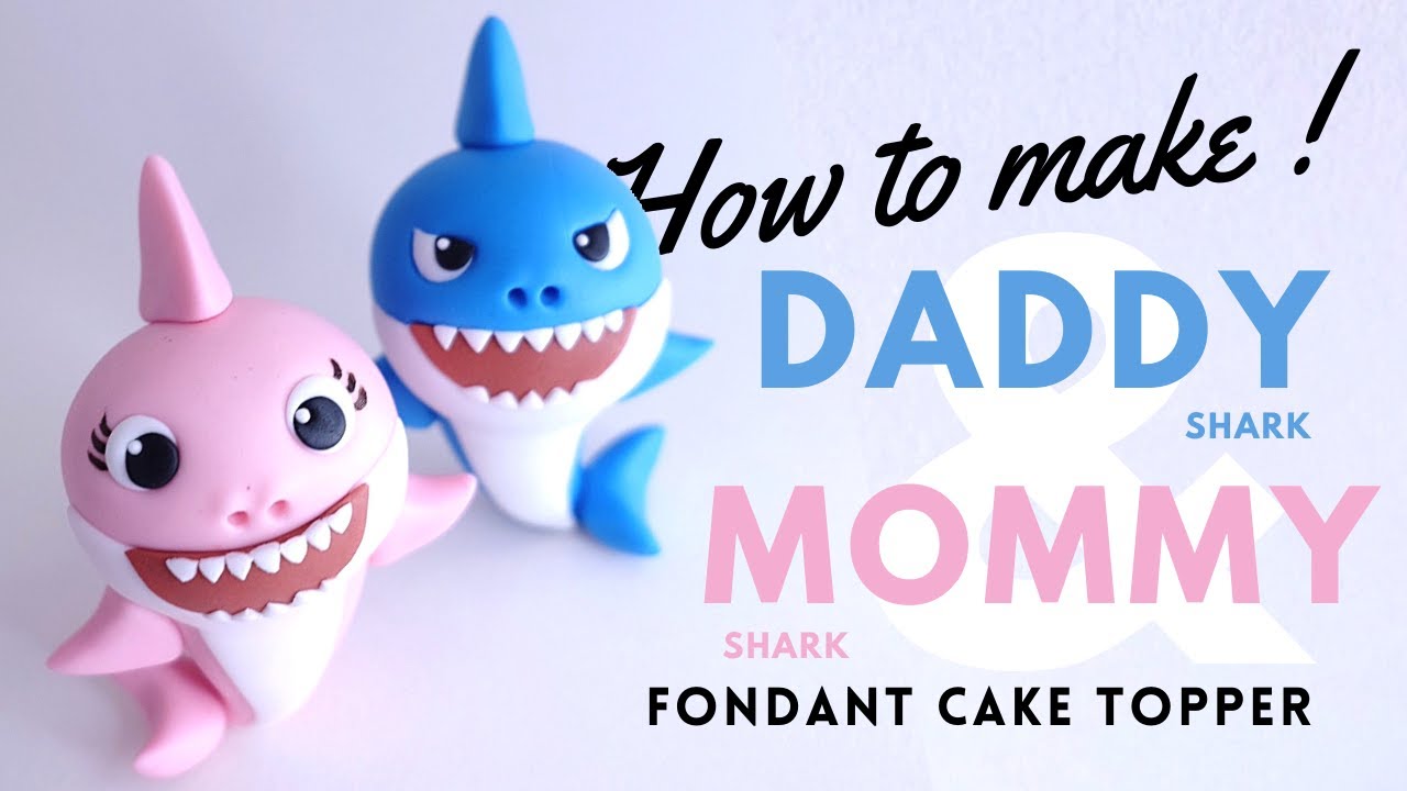 How to make DADDY SHARK | MOMMY SHARK | 3D - STAND/VERTICAL Position | Fondant Cake Topper
