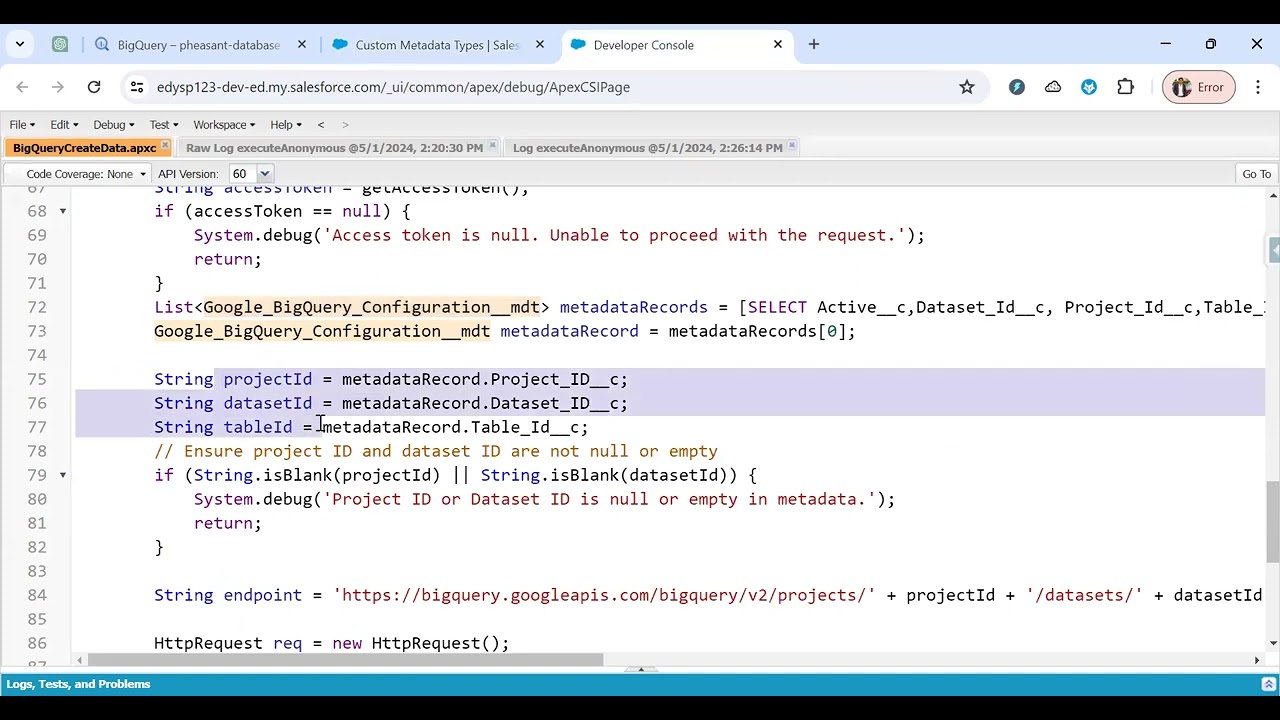 Salesforce to Google BigQuery Integration