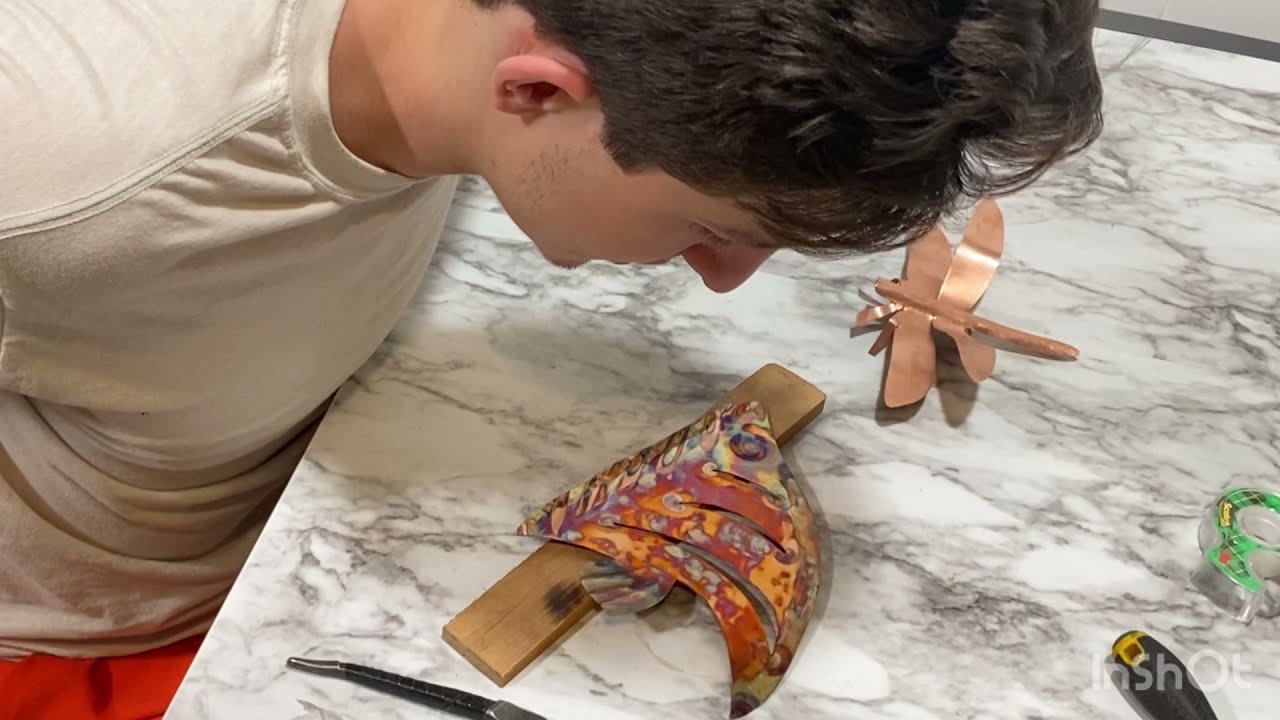 Flame Painting a Copper Angel Fish