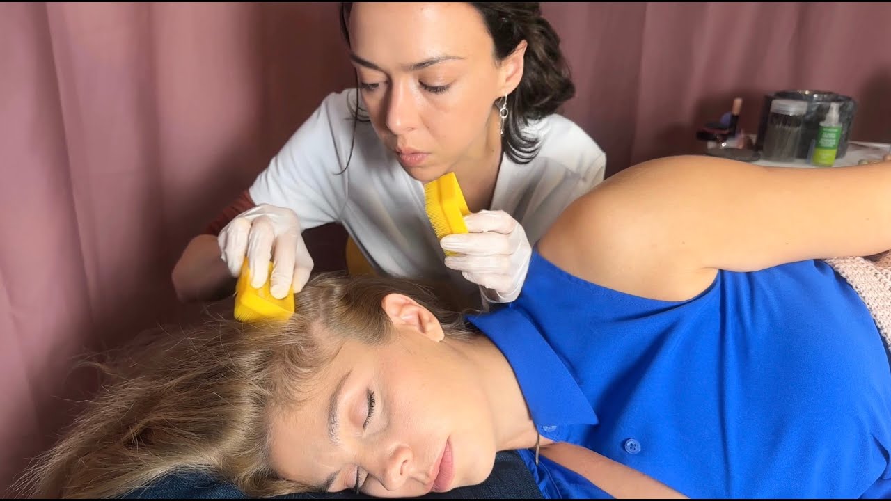 ASMR COMPILATION - 1 HOUR HAIR BRUSHING Triggers[Real Person] Brush, Combs,Soft Spoken Scalp Tingles