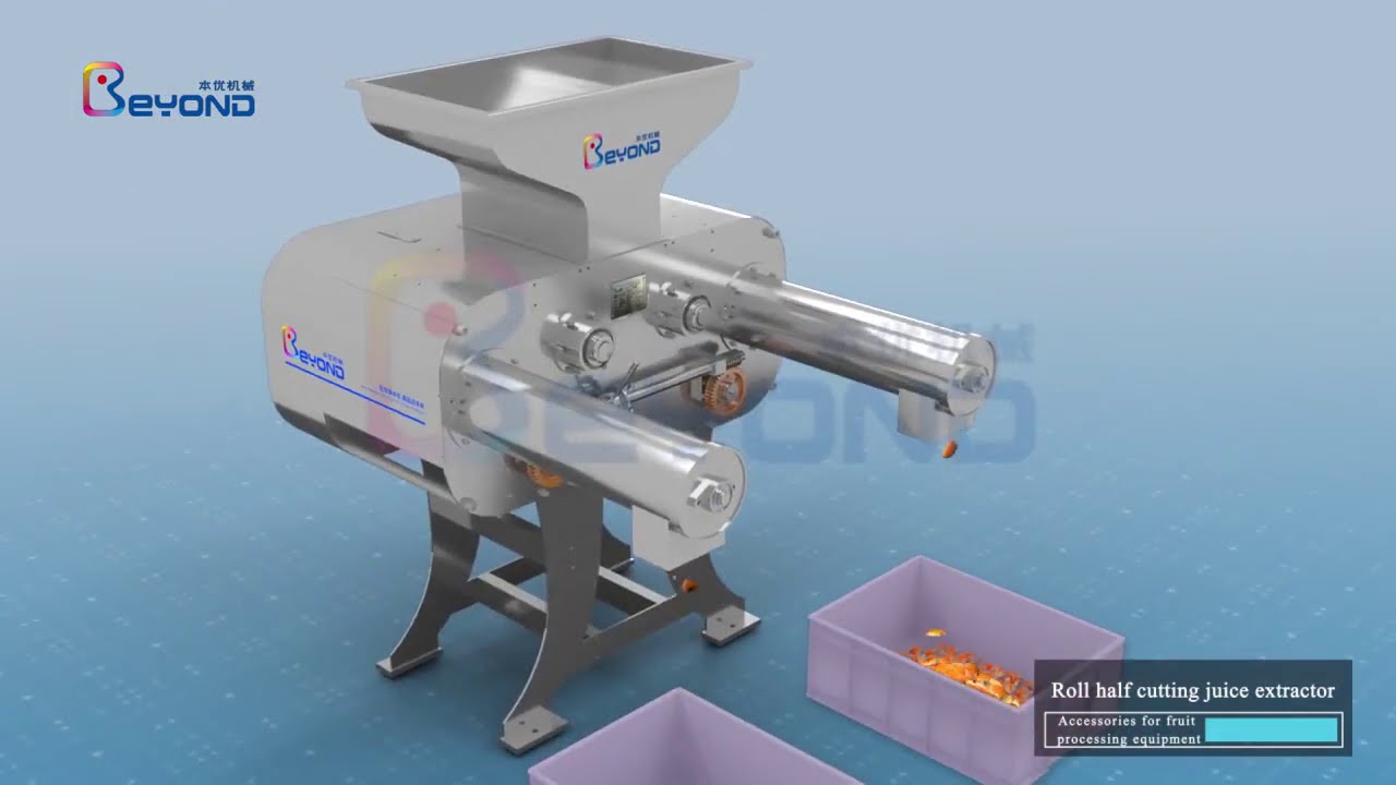 Roller Half Cutting Juice Extractor Animation for citrus juice squeezing