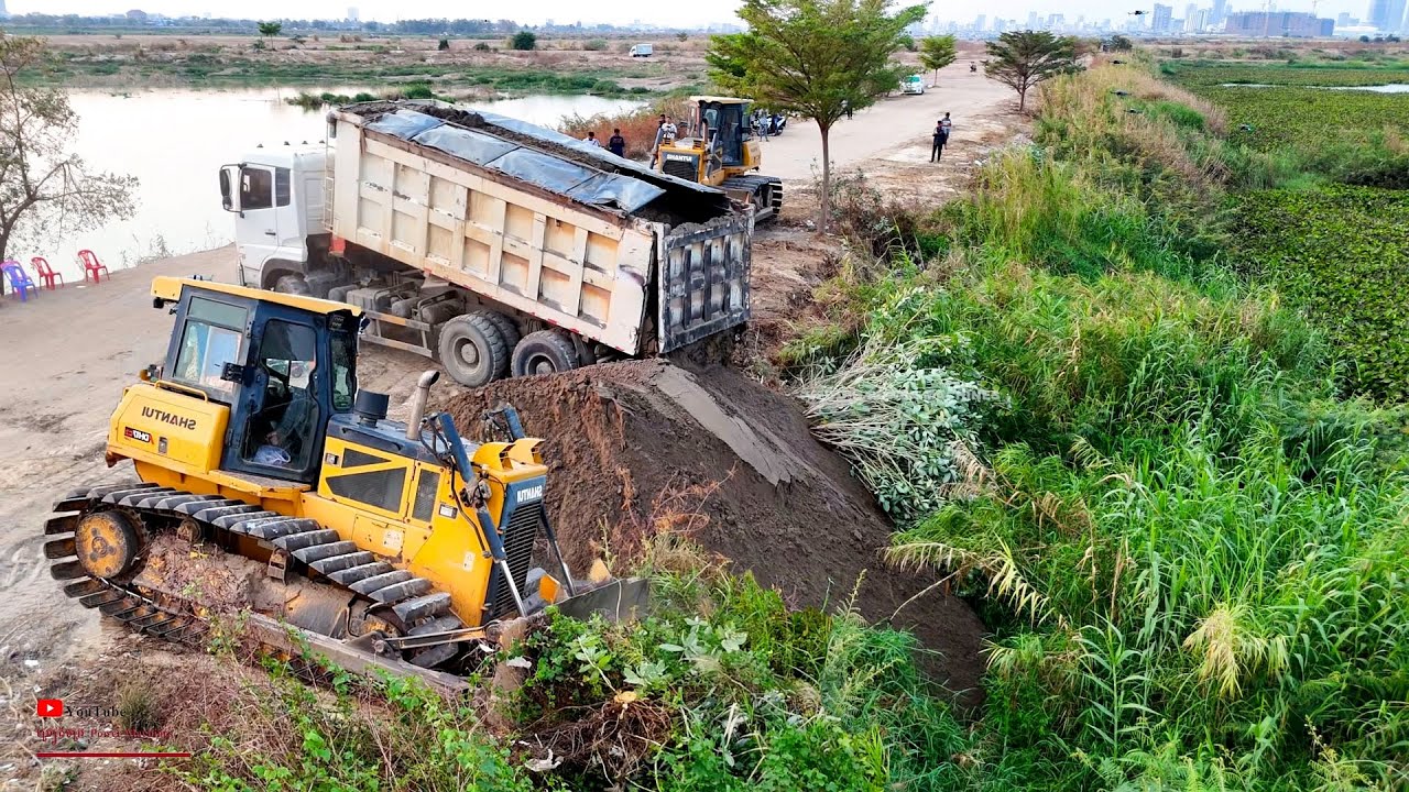 Exquisite A Starting Project! Land Large Size Slope Deep Soil Was Deleting With Dump20T&Dozer Erase!