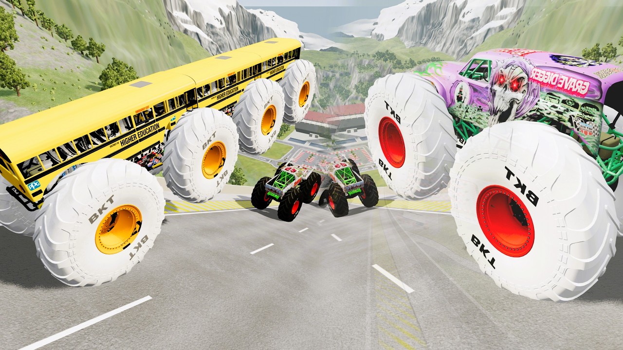 Epic High Speed Monster truck jumps CAR Stunts & crashes #81 | BeamNG Drive