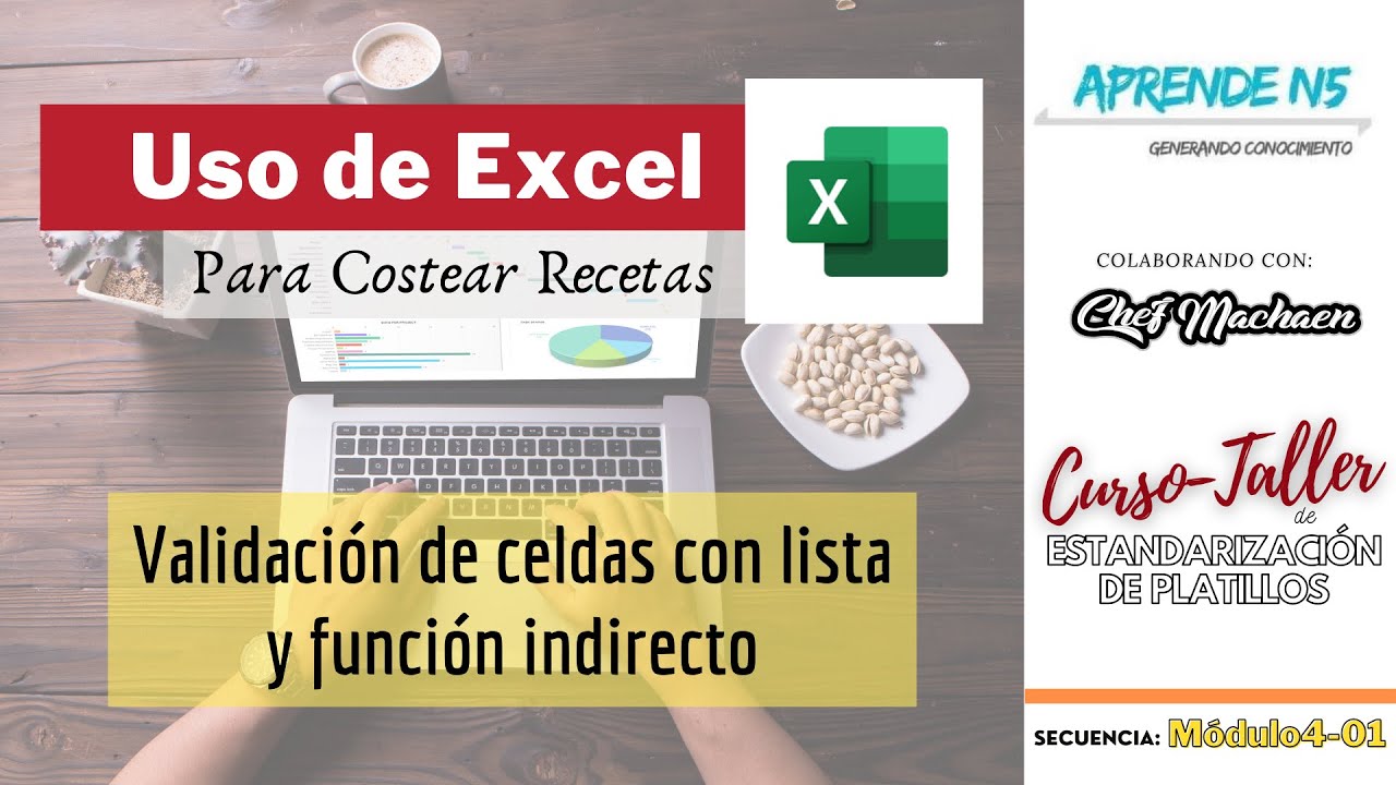 Receta Estándar en EXCEL | Función INDIRECTO | Validación de celdas con lista |Módulo4-01