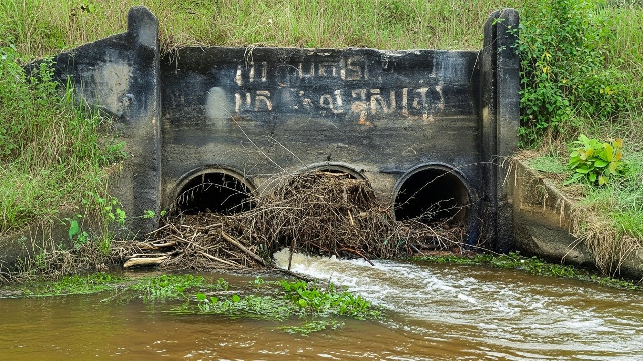 Remove More Debris Full Clogged Culvert Drain