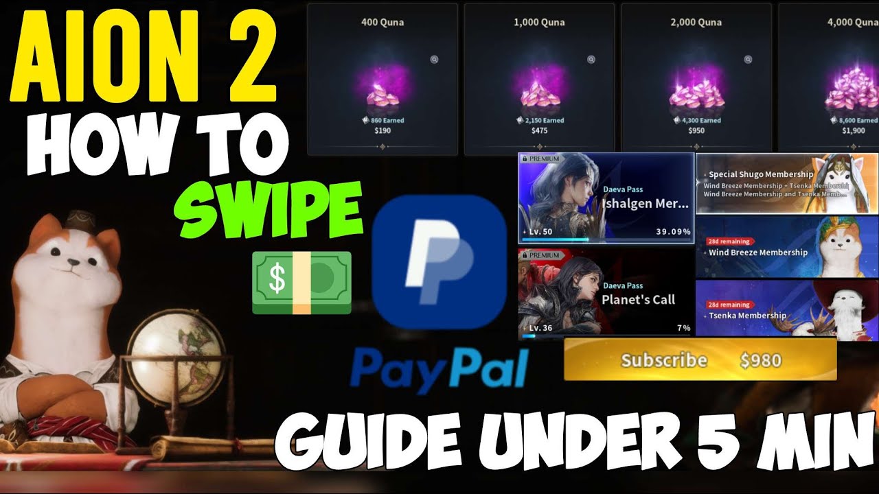 AION 2 HOW TO BUY SUBSCRIBTION , DAEVA PASS AND QUNA - Guide