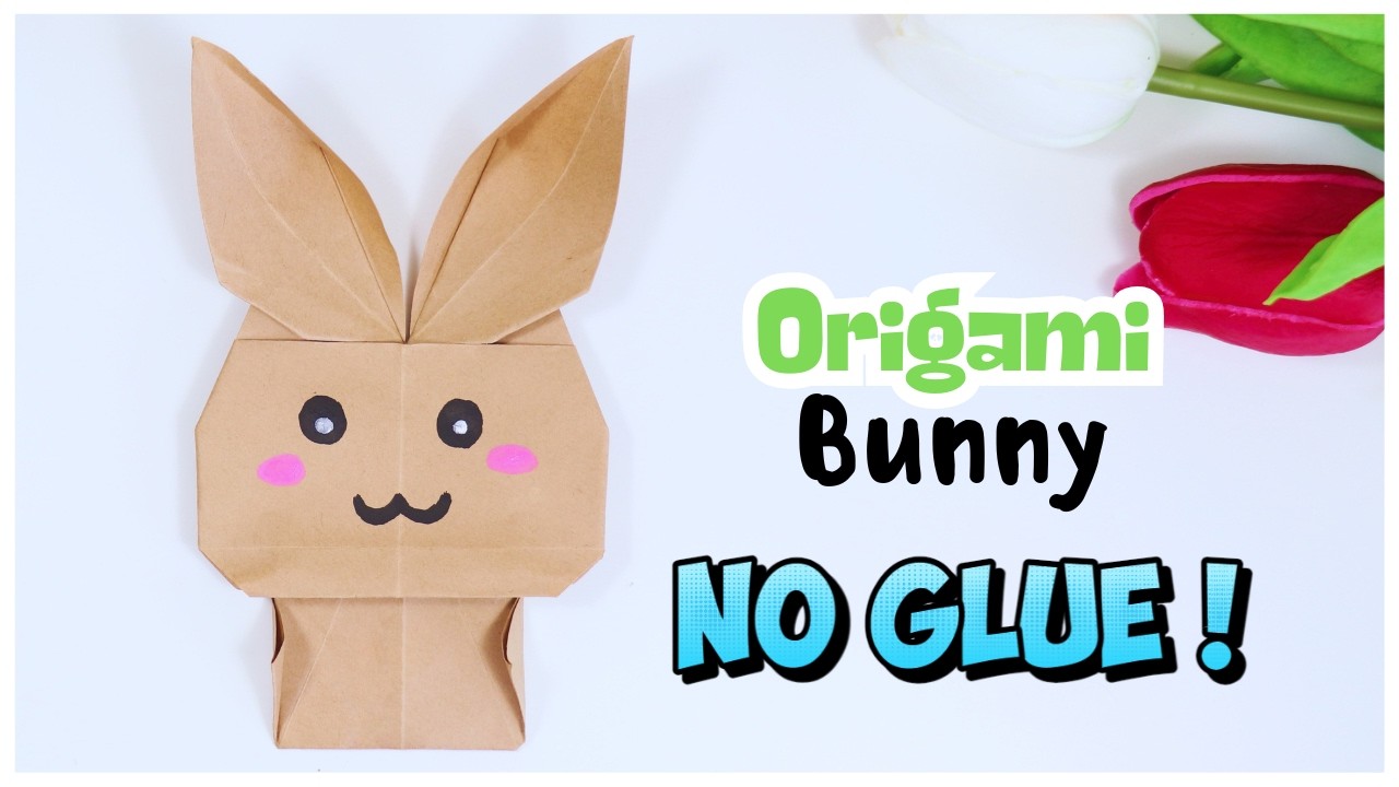 How to Make an Easy Origami Bunny Rabbit 🐰 (NO GLUE!)