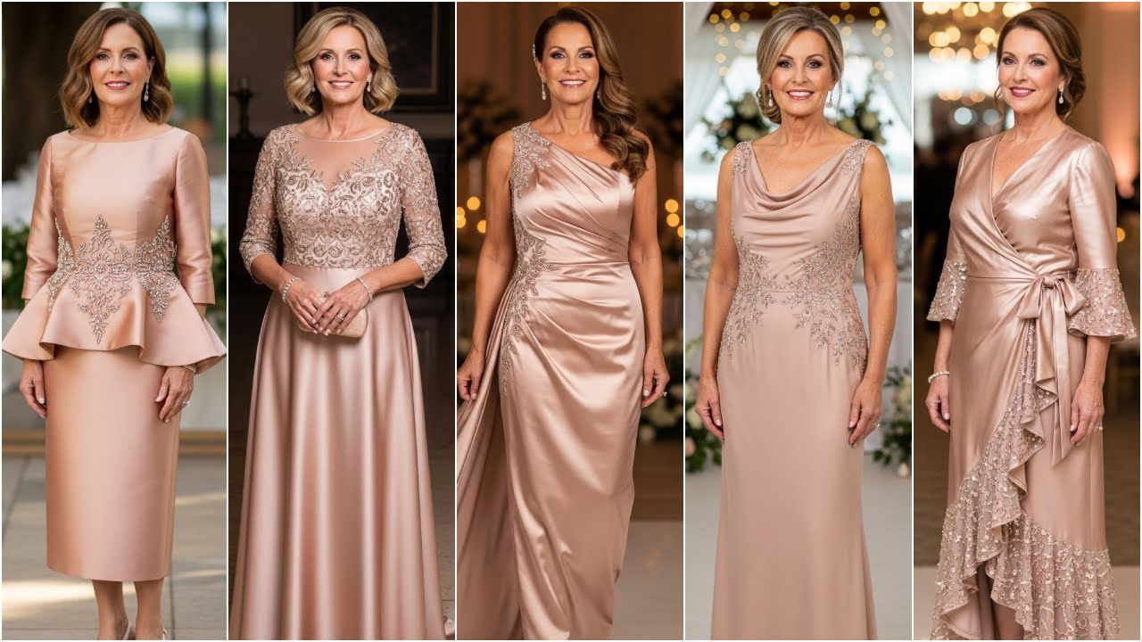Элегантные платья для матери невесты цвета розового золота | 2025: доступные варианты, большие ра...