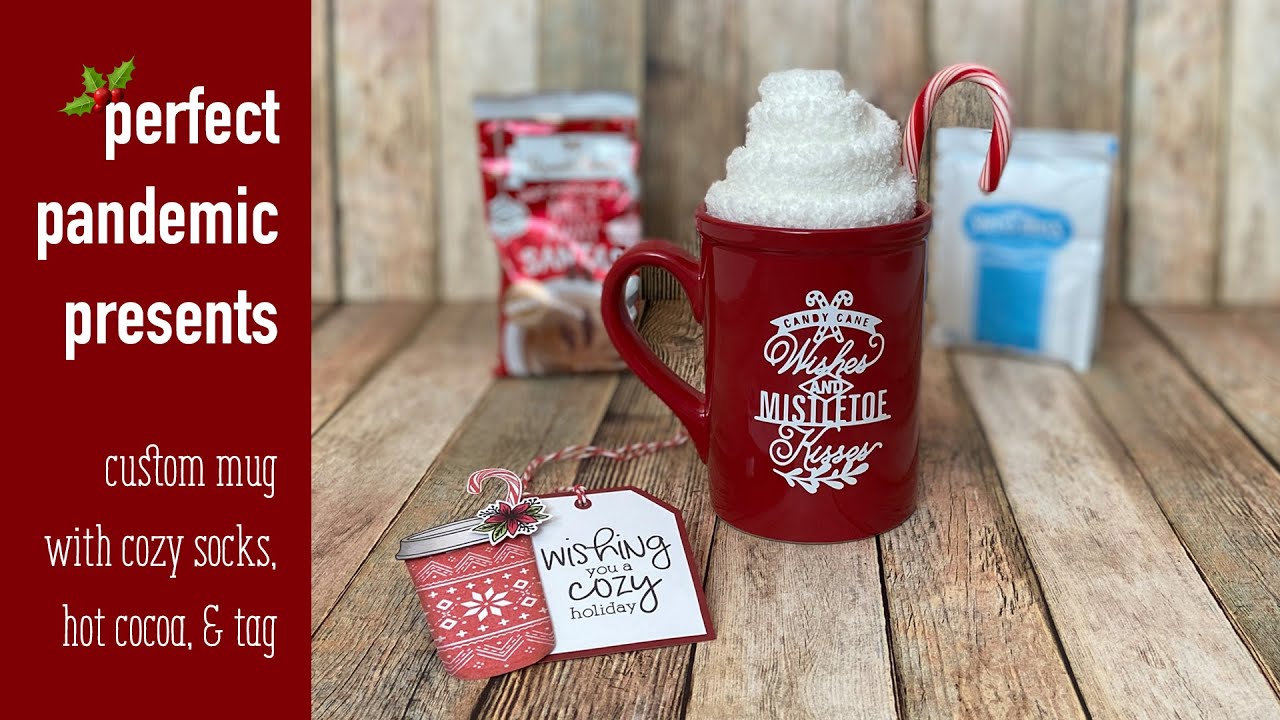 Custom Mug with Cozy Socks and Hot Cocoa + Tag | Perfect Pandemic Presents DIY Gift Idea