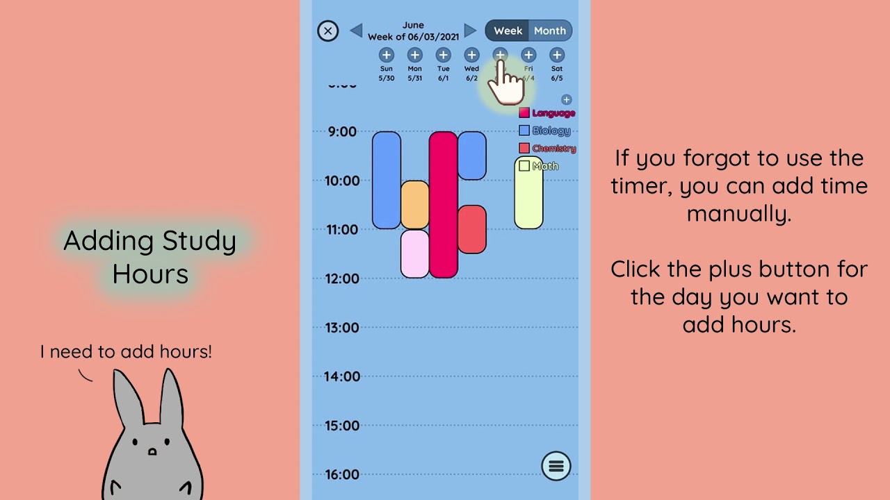 Study Bunny - How to Use the Study Tracker