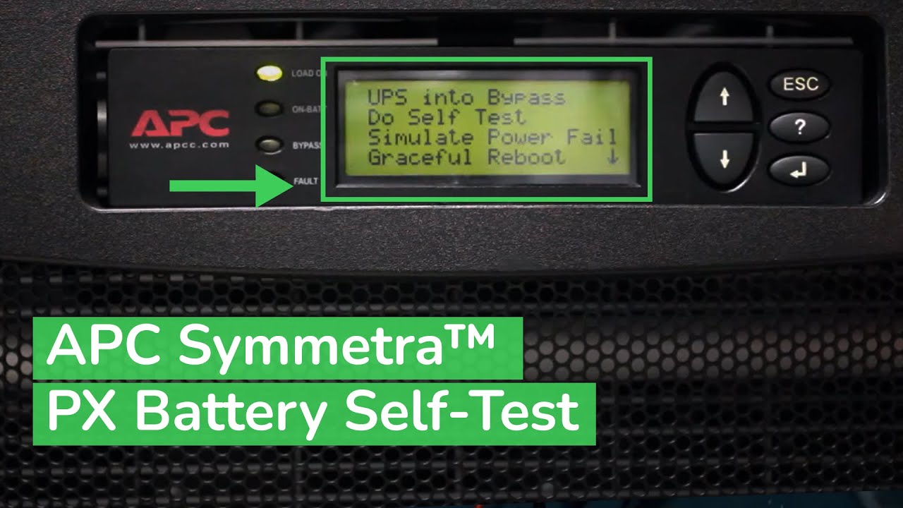 Запуск и мониторинг самотестирования аккумулятора на APC Symmetra™ PX 10–80 кВт | Служба поддержк...