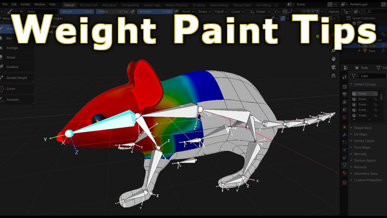Blender 2.8 - Weight Paint Tips (Beginners Crash Course)