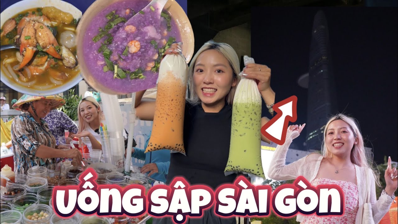 Bánh canh cua mắc nhất Sài Gòn, trà sữa 40 loại topping, trà sữa siêu dài| Vlog SG