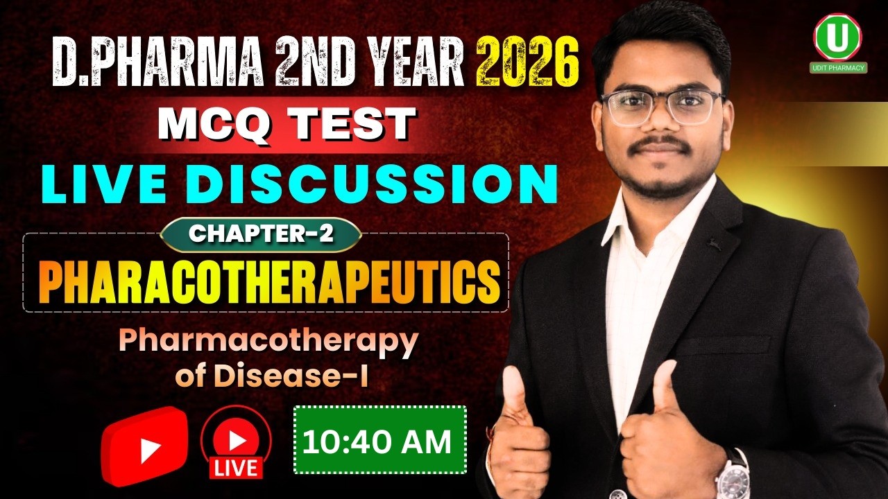 🎯D.Pharma 2nd Year || Pharmacotherapeutics Chapter-2 MCQ Test Live Discussion || By-Mithilesh Sir