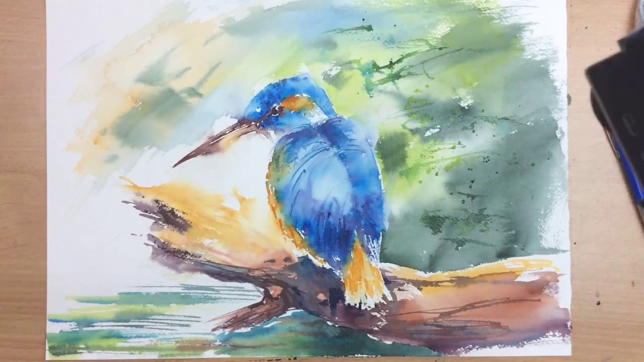 LooseWatercolours.com 'Kingfisher' with Andrew Geeson
