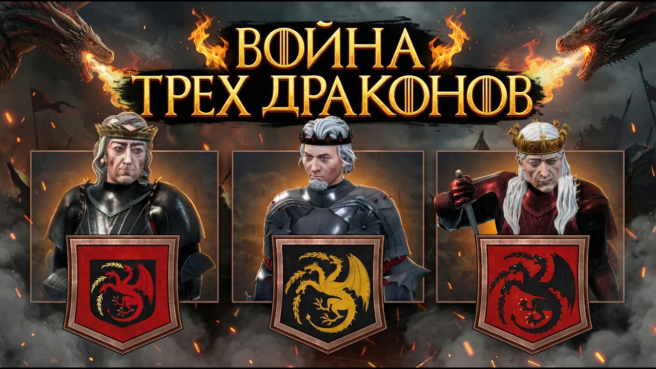 ГРАЖДАНСКАЯ ВОЙНА в Crusader kings III AGOT / Валарр Таргариен, Деймон Блэкфайр и Мейкар Таргариен