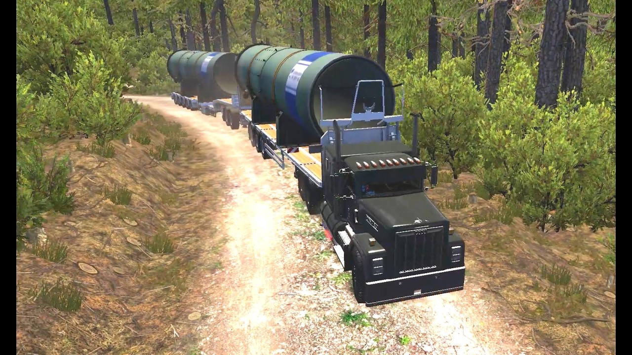 Truck: Dina 861. Trailer: Doble plataforma. Carga: Tubo industrial - ETS 2 2026 02 22 23 07 49