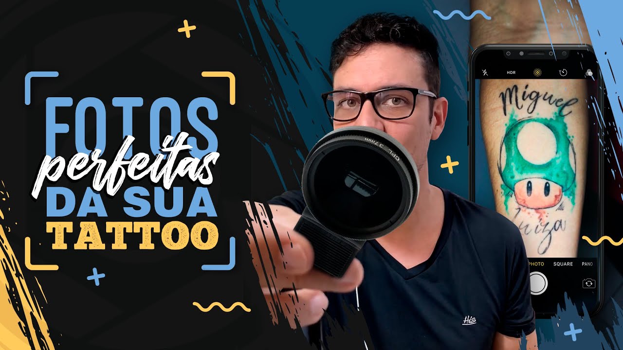 Lente polarizada na tatuagem