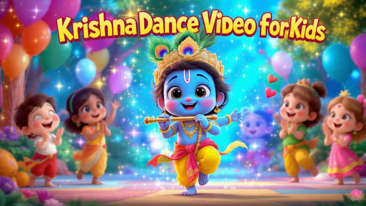 Little Krishna Cute Dance 💙 | Kanha Ji Dancing Song | Krishna Animation Shorts | golu-golu