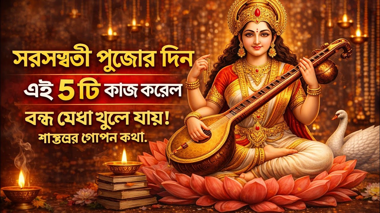 সরস্বতী পূজোর দিন এই ৫টি কাজ করলে বন্ধ মেধা খুলে যায় | শাস্ত্রের গোপন কথা #dharma_katha_sanatan 
