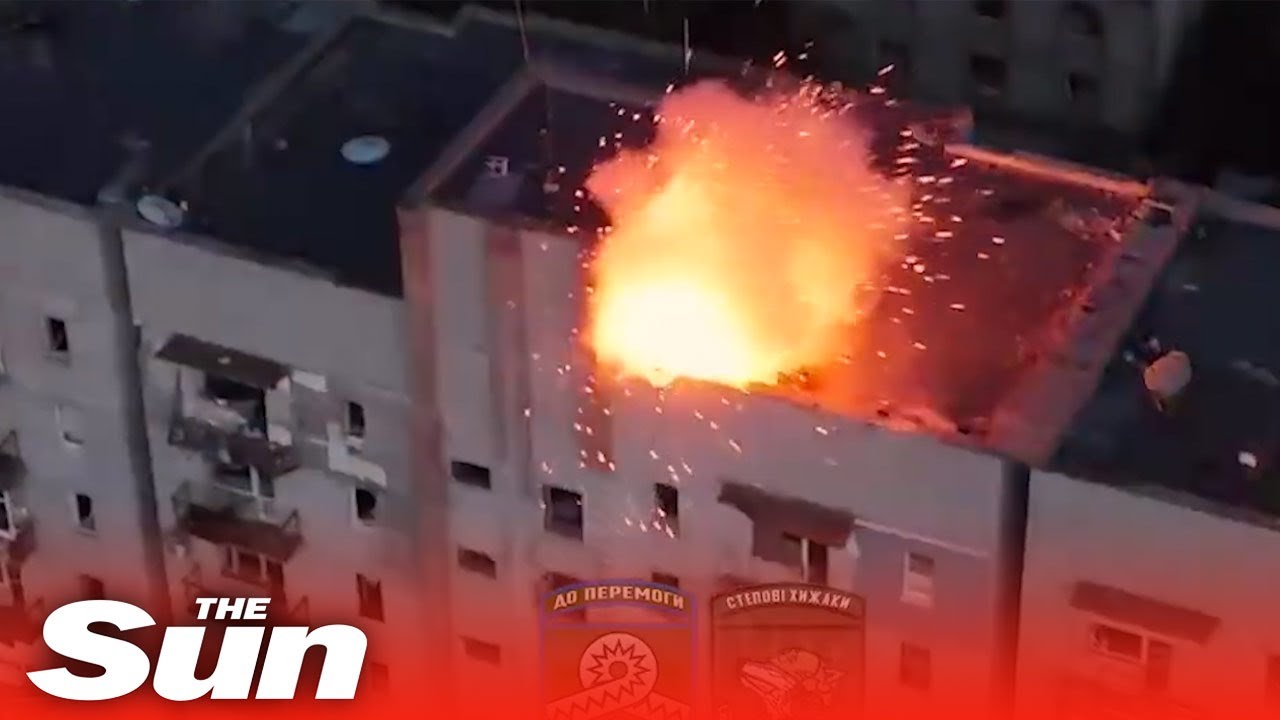 Ukrainian Kamikaze drones wipe out Russian equipment at abandoned building