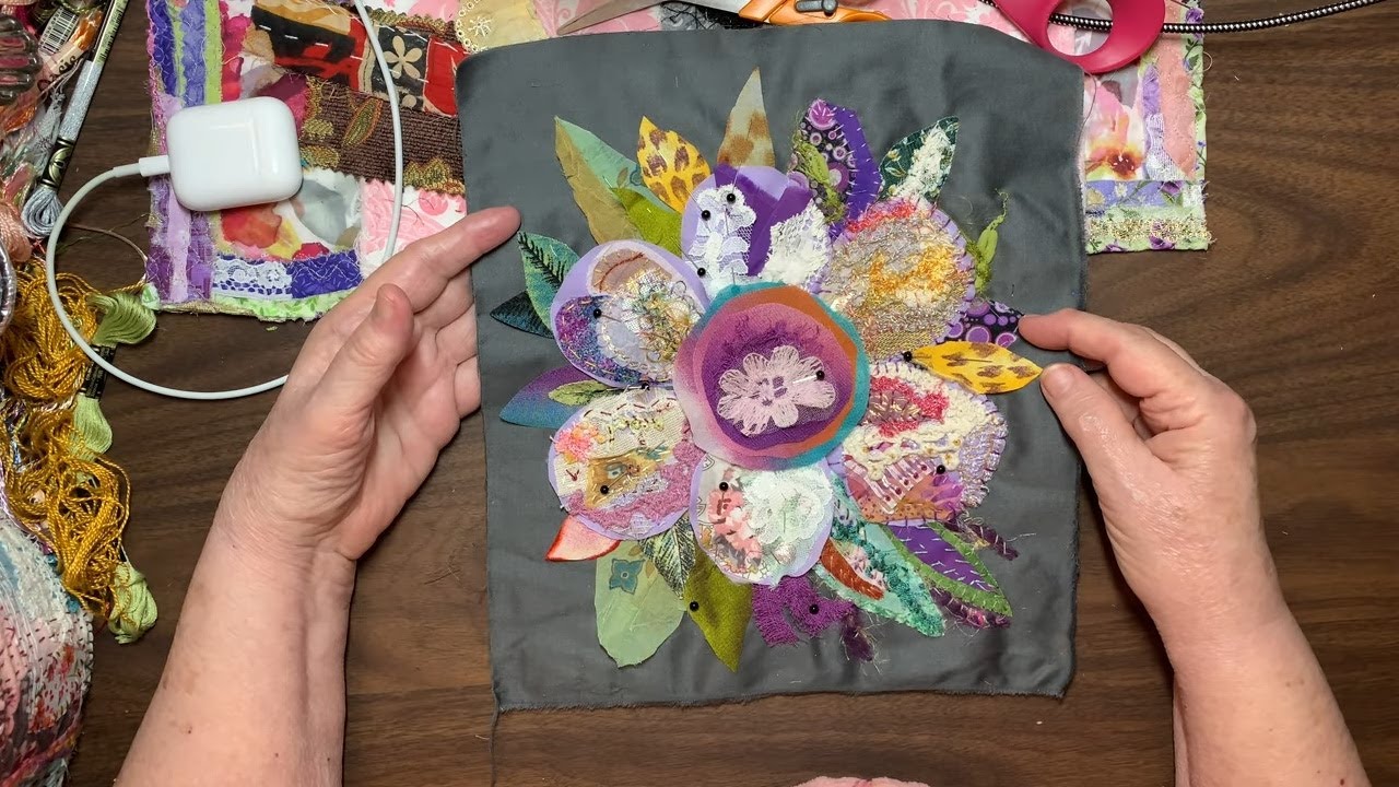 Оригинальная настенная картина Slow Stitching - Богемный цветок с 6 лепестками @MarketsofSunshine...