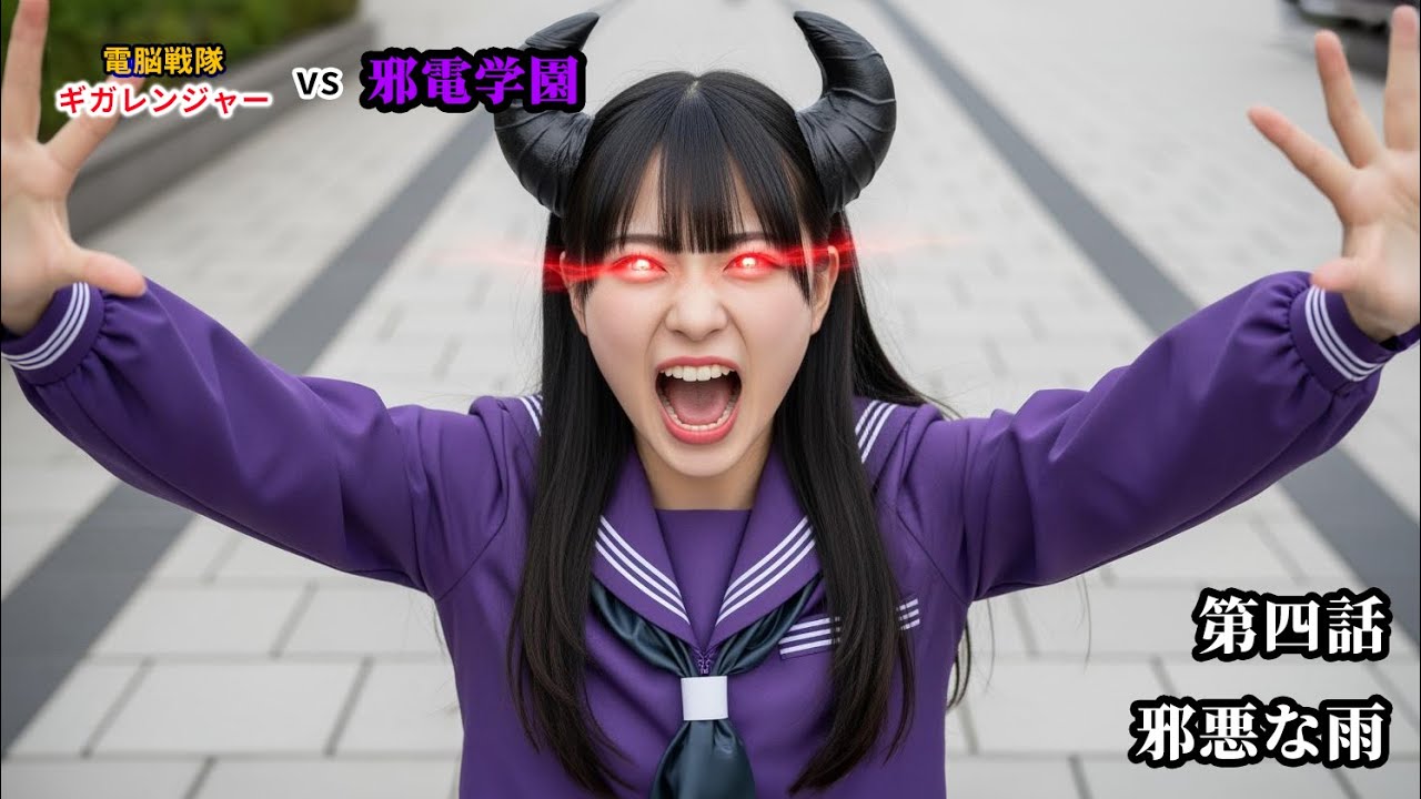 【生成ai特撮】電脳戦隊ギガレンジャー vs 邪電学園　第四話「邪悪な雨」