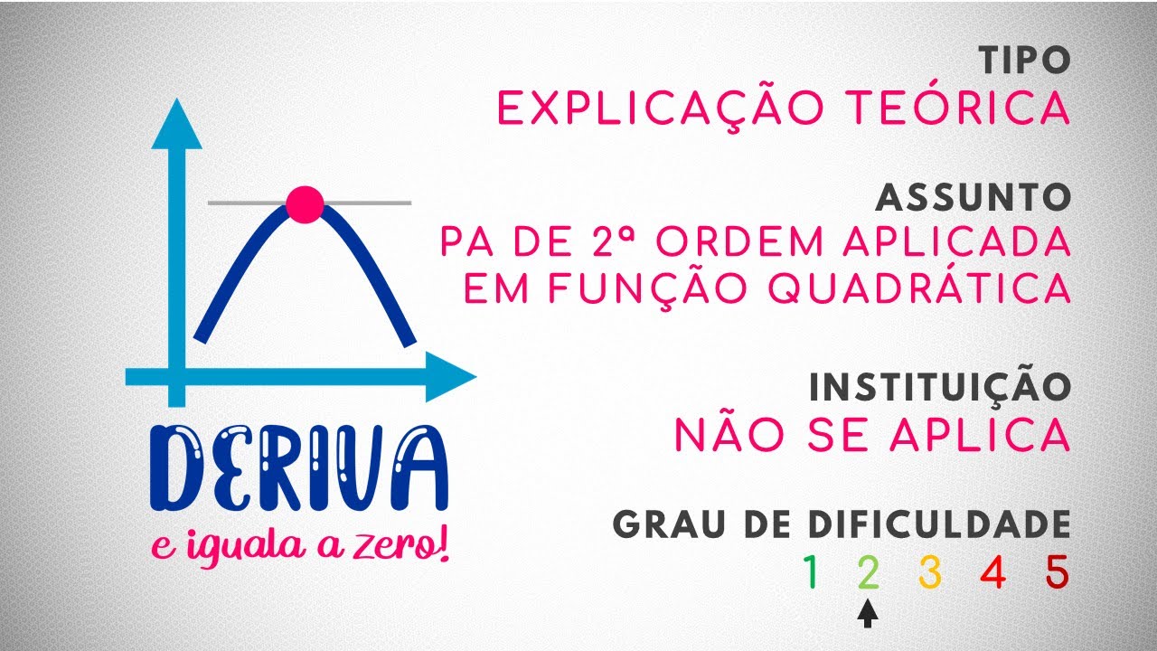 Progressão aritmética de segunda ordem aplicada em função quadrática