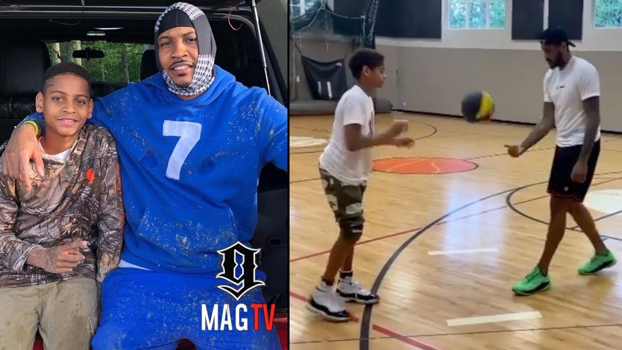 Carmelo Anthony Shows Son Kiyan His Signature Moves In Lockdown Workout! 🏀