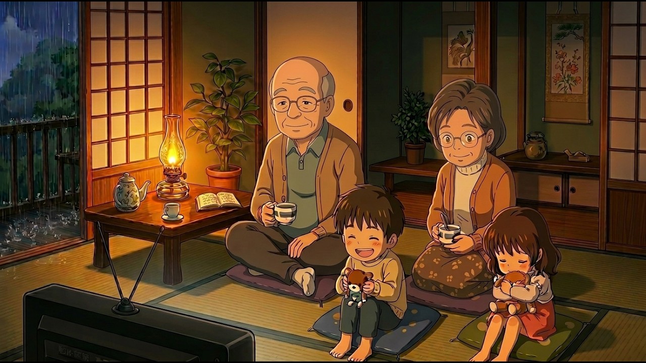 ASMR Ghibli Style 🌧️ Grandma's Rainy House | Slow Living