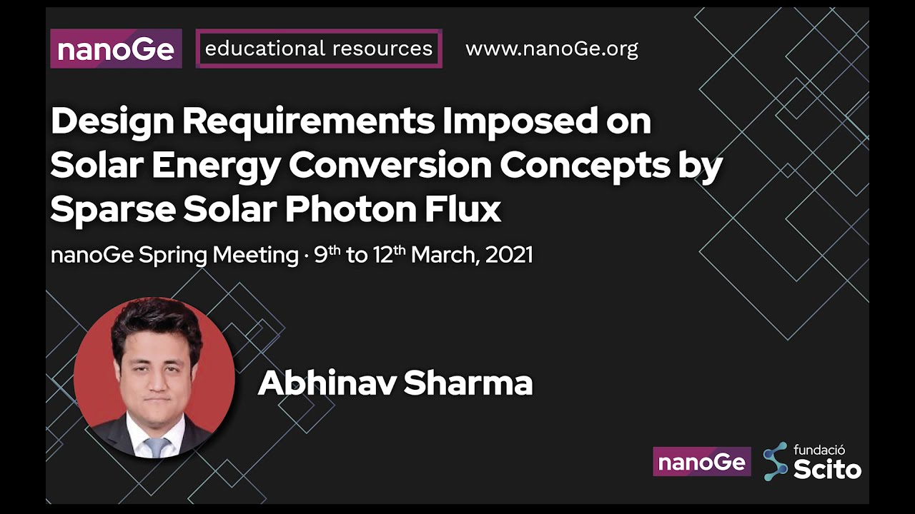 Design Requirements imposed on Solar Energy Conversion Concepts by Sparse Solar Photon Flux