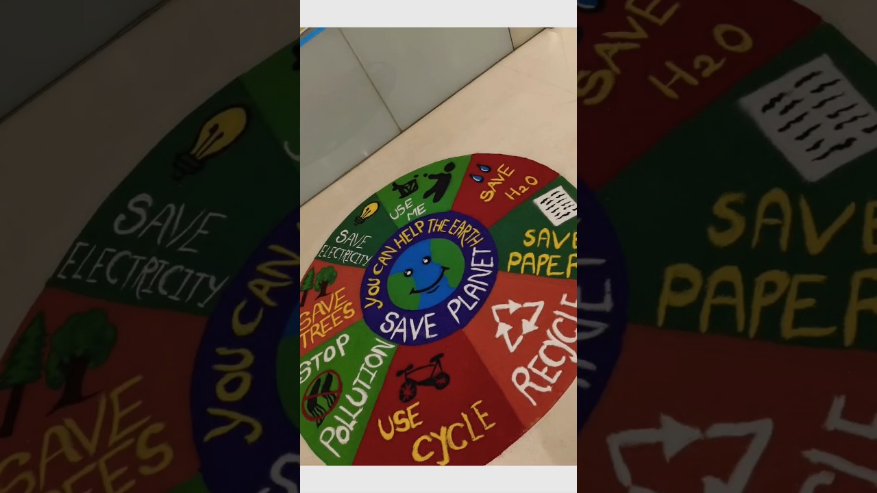 World Environment Day #rangoli #youtubeshorts #saveearth