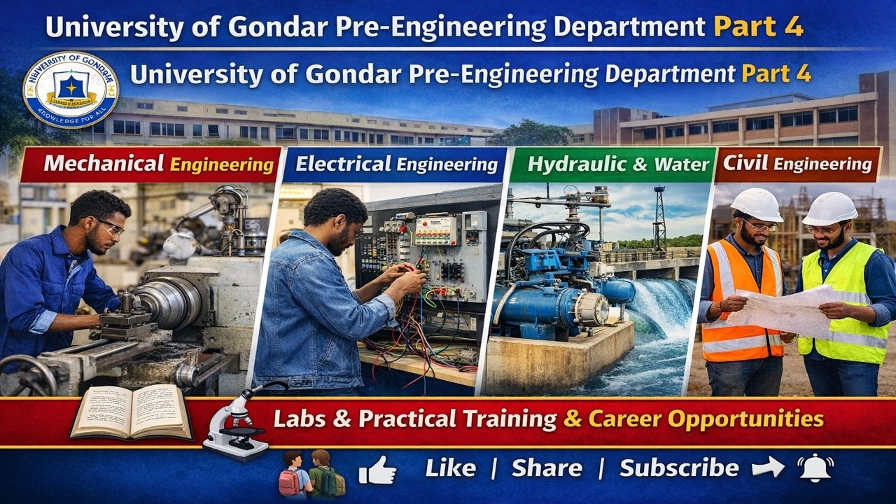 በUniversity of Gondar Pre-Engineering Department Part 4 | መካኒካል, ኤሌክትሪካል, Career 🔔Opportunities