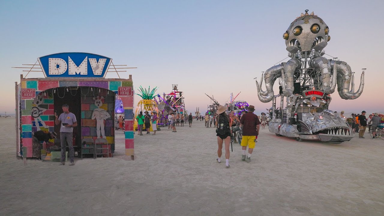 Burning Man DMV Mutant Vehicle Lineup 2023 4k
