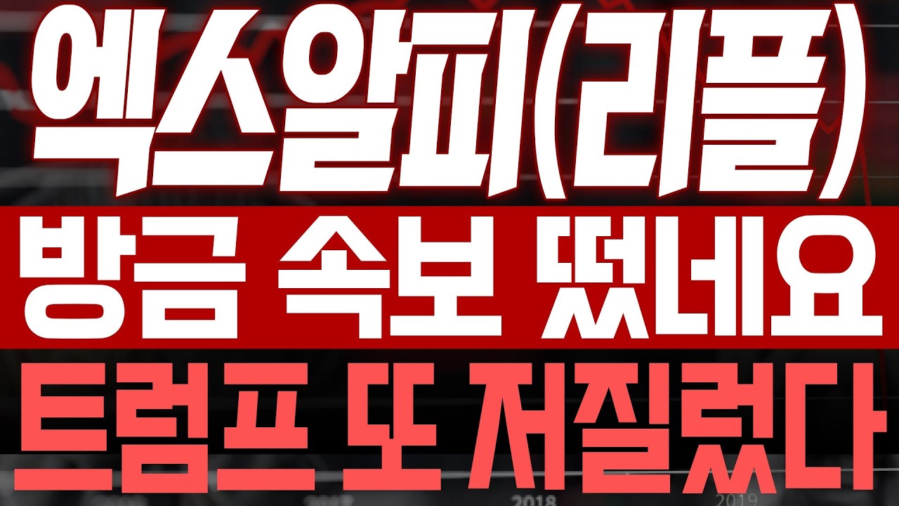 [엑스알피(리플) 코인전망] 방금 속보 떴네요! 트림프 또 저질렀다!!