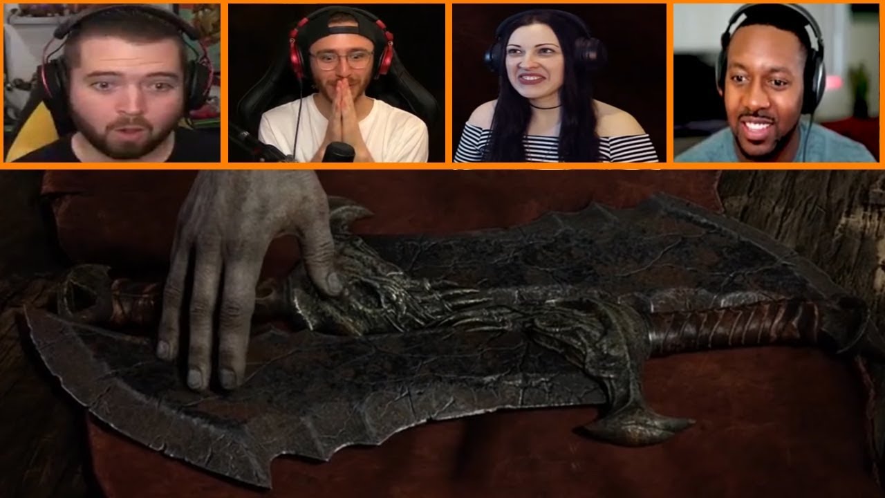 Let's Players Reaction To Kratos Retrieving The Blades Of Chaos | God Of War (PS4)