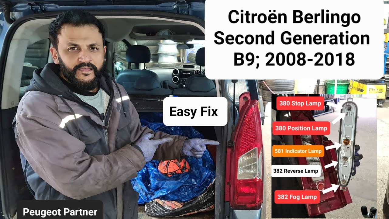 как заменить стоп-сигнал | Задний габаритный фонарь на Citroen Berlingo mk 2 #peugeotpartner #tai...