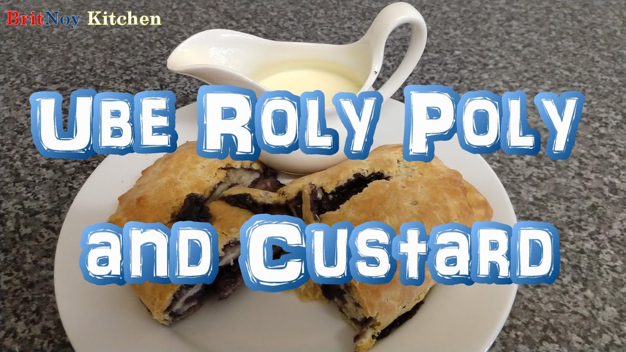 Ube Roly Poly and Custard: True BritNoy dessert, a combination of British and Pinoy flavours.
