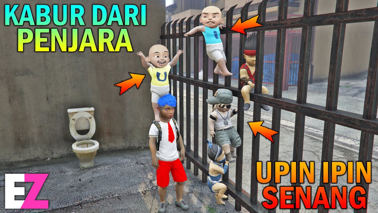 UPIN IPIN KABUR DARI PENJARA BERSAMA TEMAN SEKOLAH - GTA 5 SULTAN BOCIL