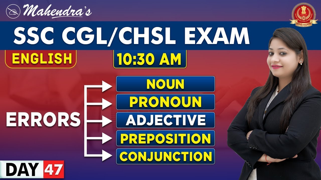 Noun | Pronoun | Adjective | Prepositions | Conjunctions | Eng | By Yashi Mahendras | SSC CGL | CHSL