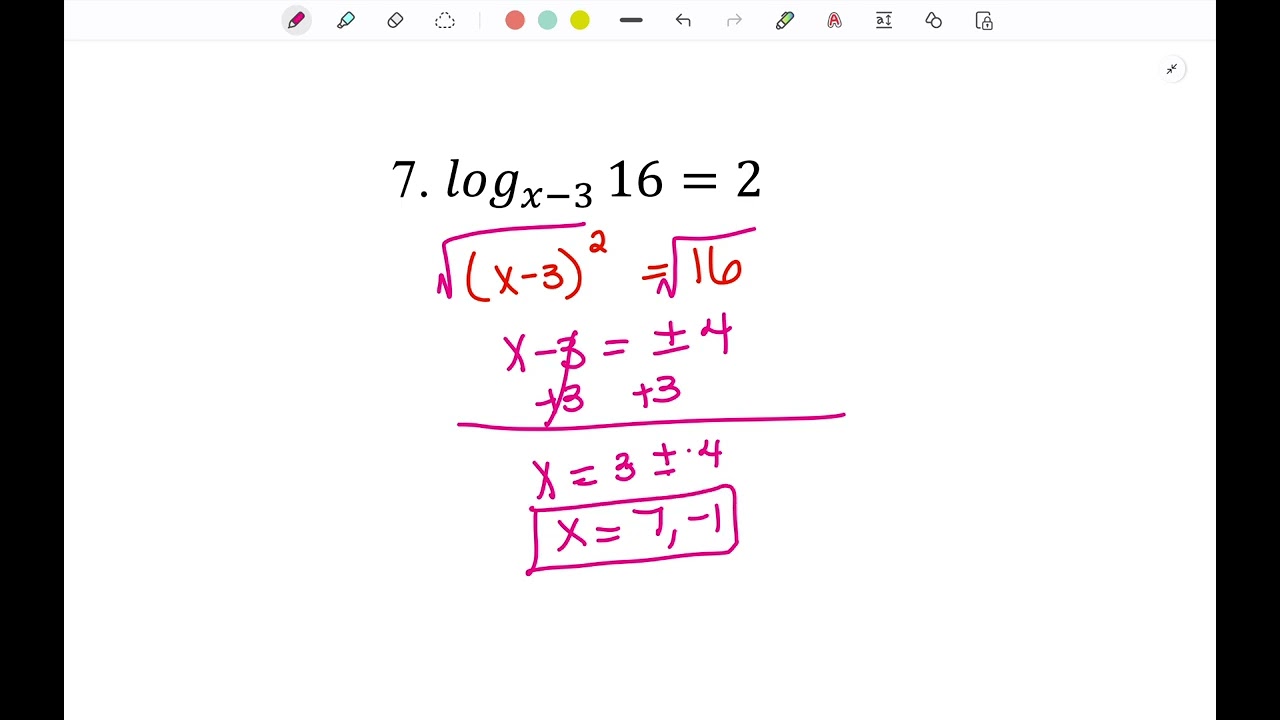 A2: U9: L6: Logarithmic Equations
