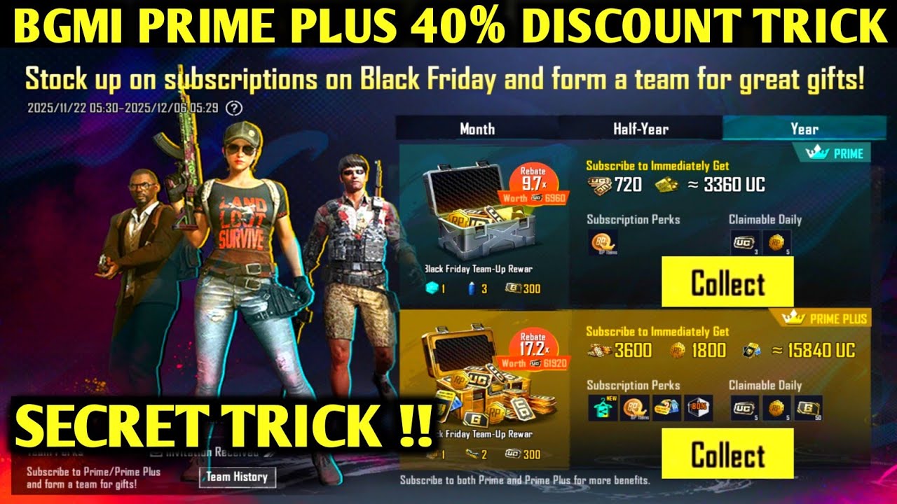 😍BGMI PRIME PLUS 40% DISCOUNT TRICK | GET 40% DISCOUNT IN PRIME PLUS | 1 YEAR PRIME PLUS TRICK
