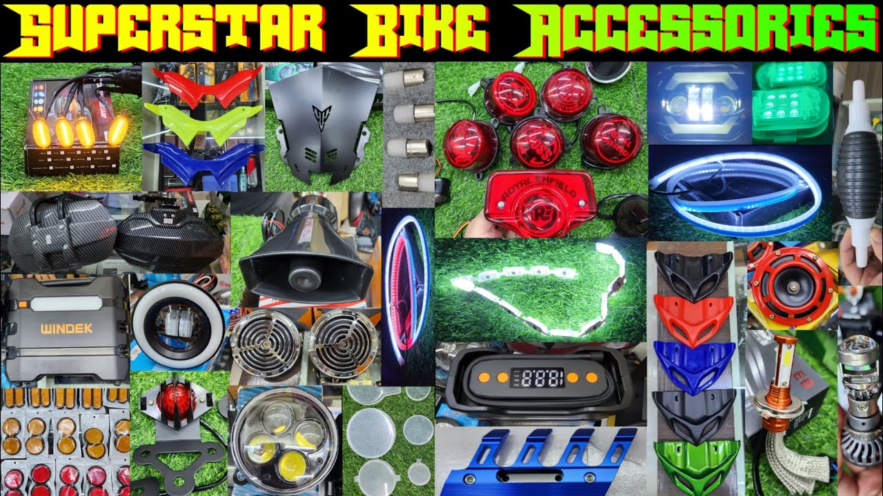 Superstar Bike Accessories 😎❤️‍🔥 | Horns,TailLights,Reflectors,LeverGuard,Foglights #bikeaccessories