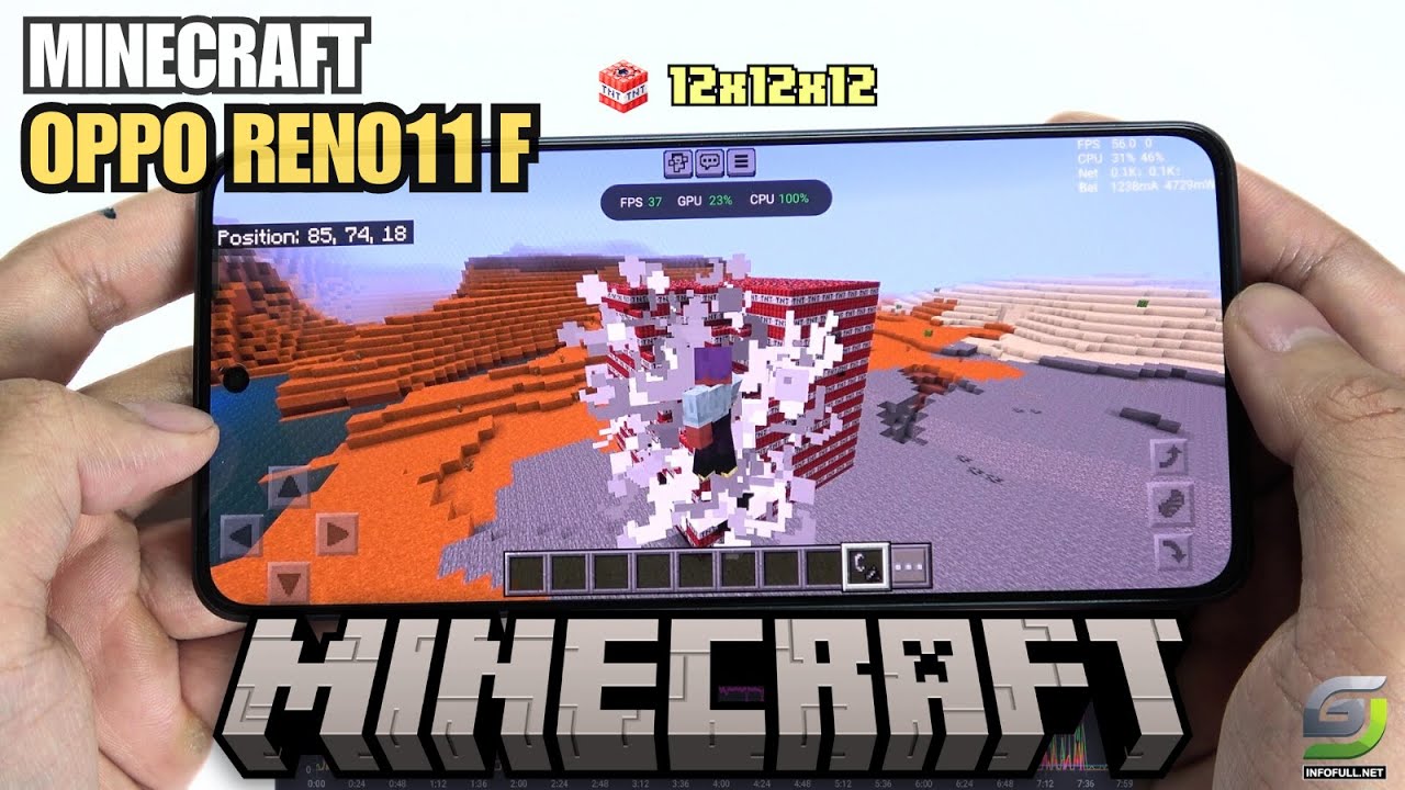 Oppo Reno 11 F test game Minecraft | Dimensity 7050