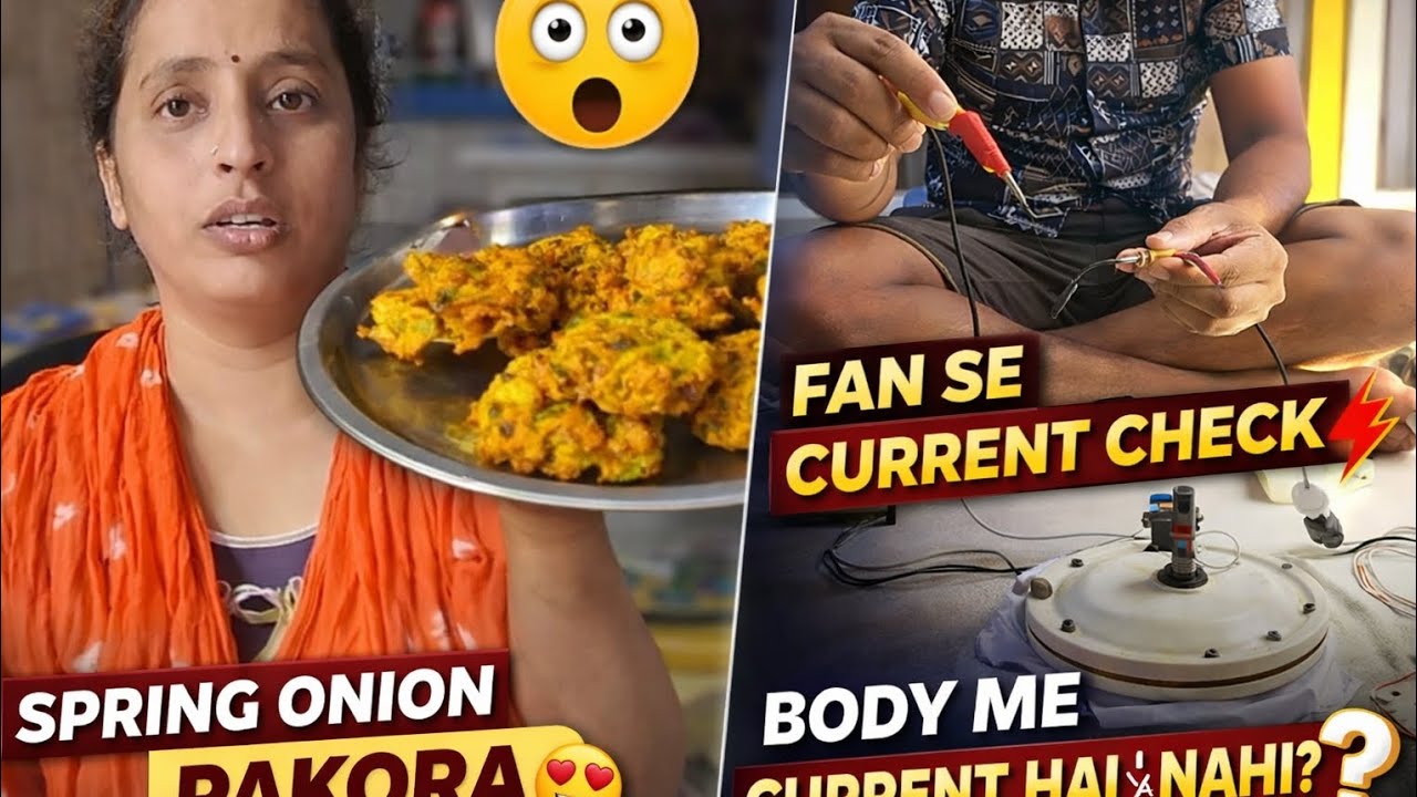 👉 Ghar Ka Khana Aur Electrician Husband Ka Gyaan ⚡ | Spring Onion Pakora | Daily Life Vlog