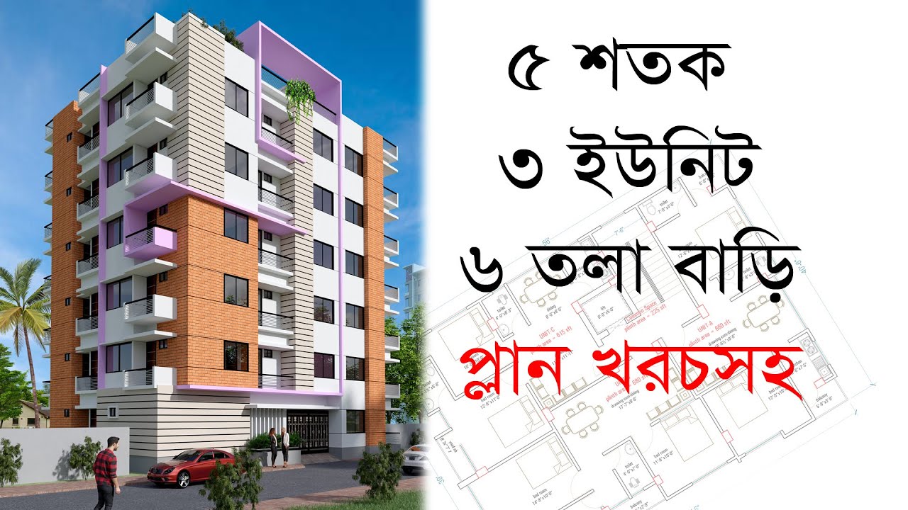 ৫ শতক জমিতে ৩ ইউনিট ৬ তলা বাড়ির প্লান খরচসহ |  3 Unit 6 storied Building | Engr Rasel Chowdhury
