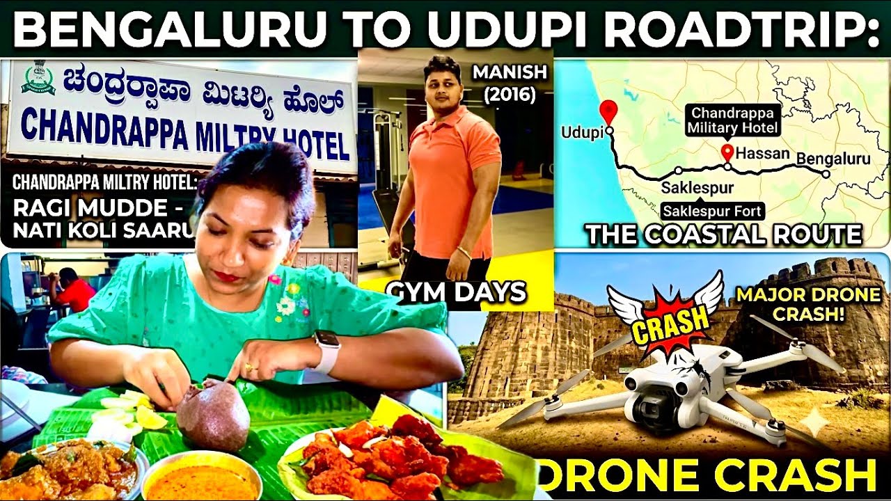 EP1: RoadTrip 2026 | Bengaluru to Udupi | Ragi Mudde Nati Koli Saaru | Drone Crashed | Roving Couple