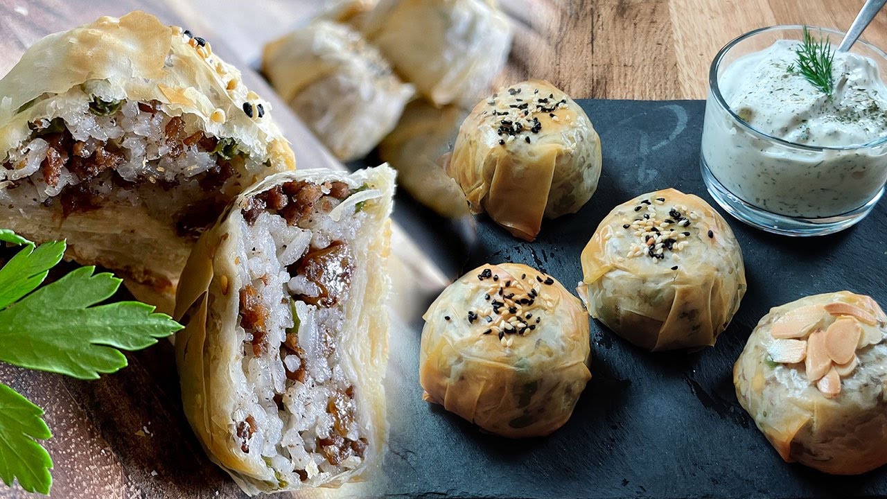 Delicious Middle Eastern Ouzi Recipe: Phyllo Pastry filled with Rice, Meat and Peas