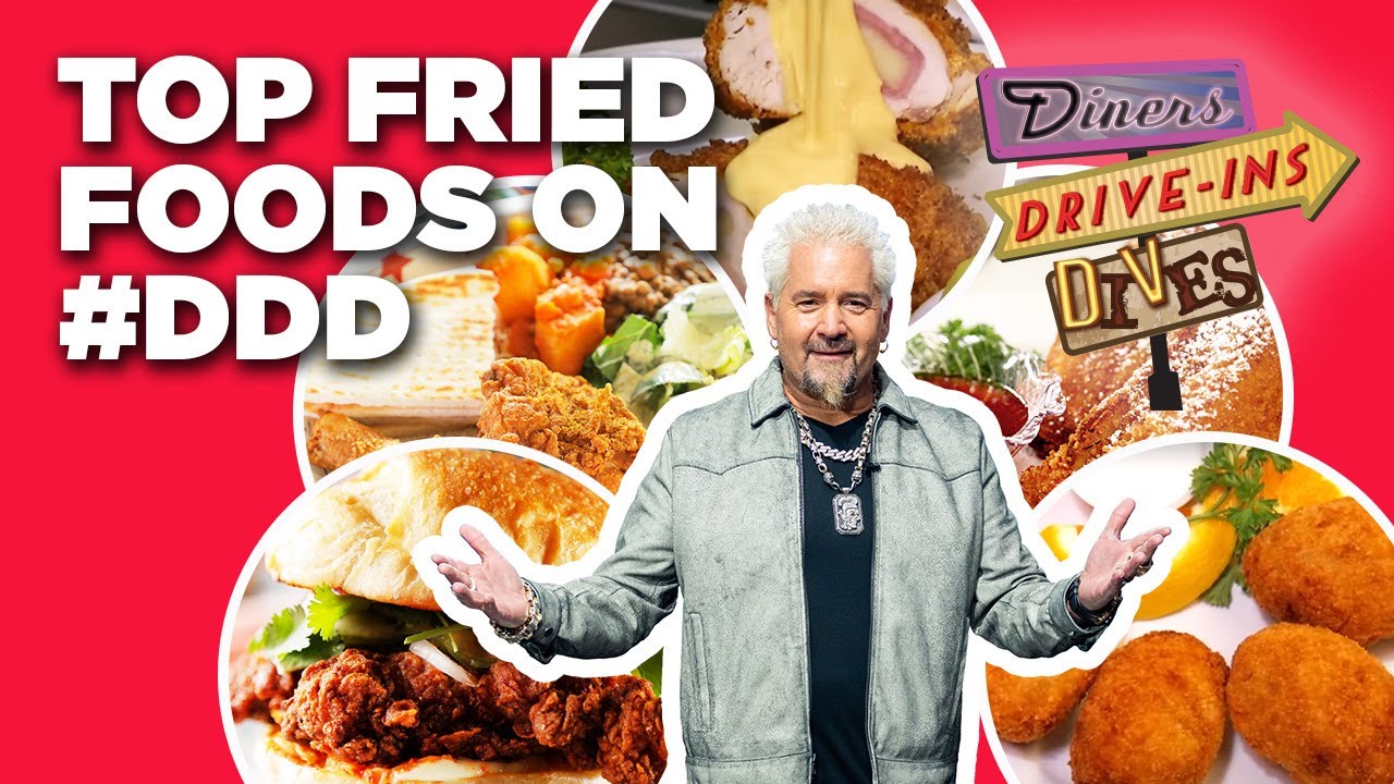 Top #DDD Fried Food Videos with Guy Fieri (Part 2) | Diners, Drive-Ins and Dives | Food Network