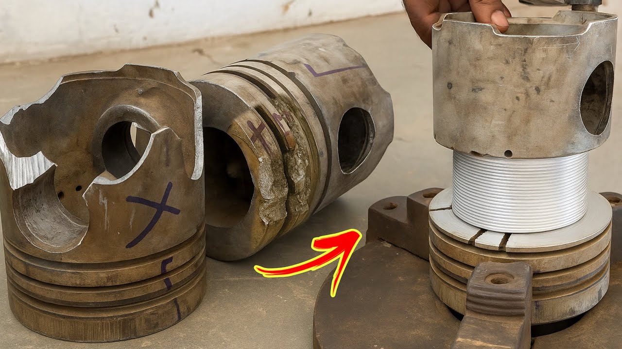 A Mechanic Rocked Everyone Shocked When He Prepaired One Piston Using Two Defunct Broken Pistons&hellip;
